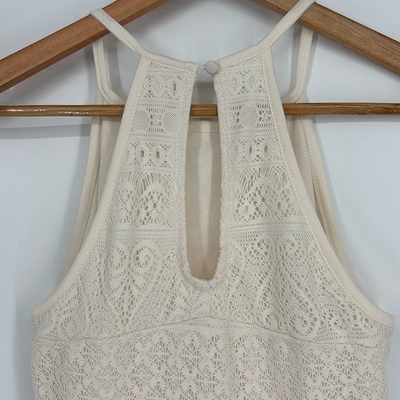 Mossimo Paisley Lace Sleeveless Halter Dress Women’s Size Medium in Ivory EUC! - Picture 8 of 8
